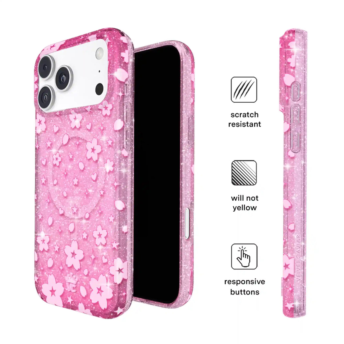 Cherry Blossom Glitter iPhone Case