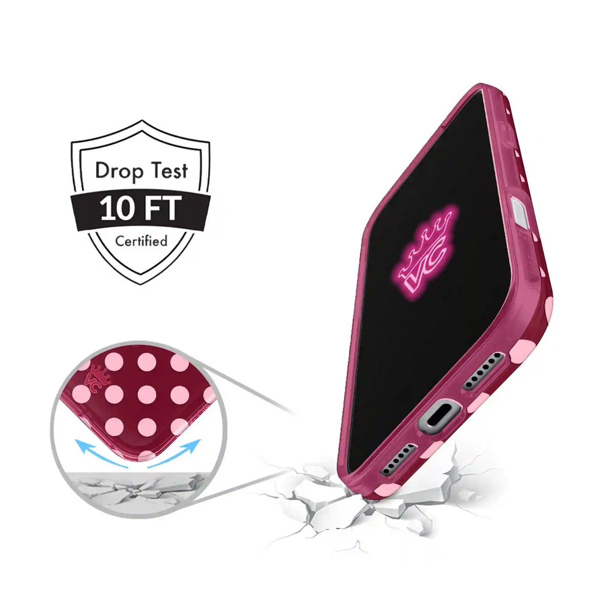 Raspberry Polka Dot iPhone Case