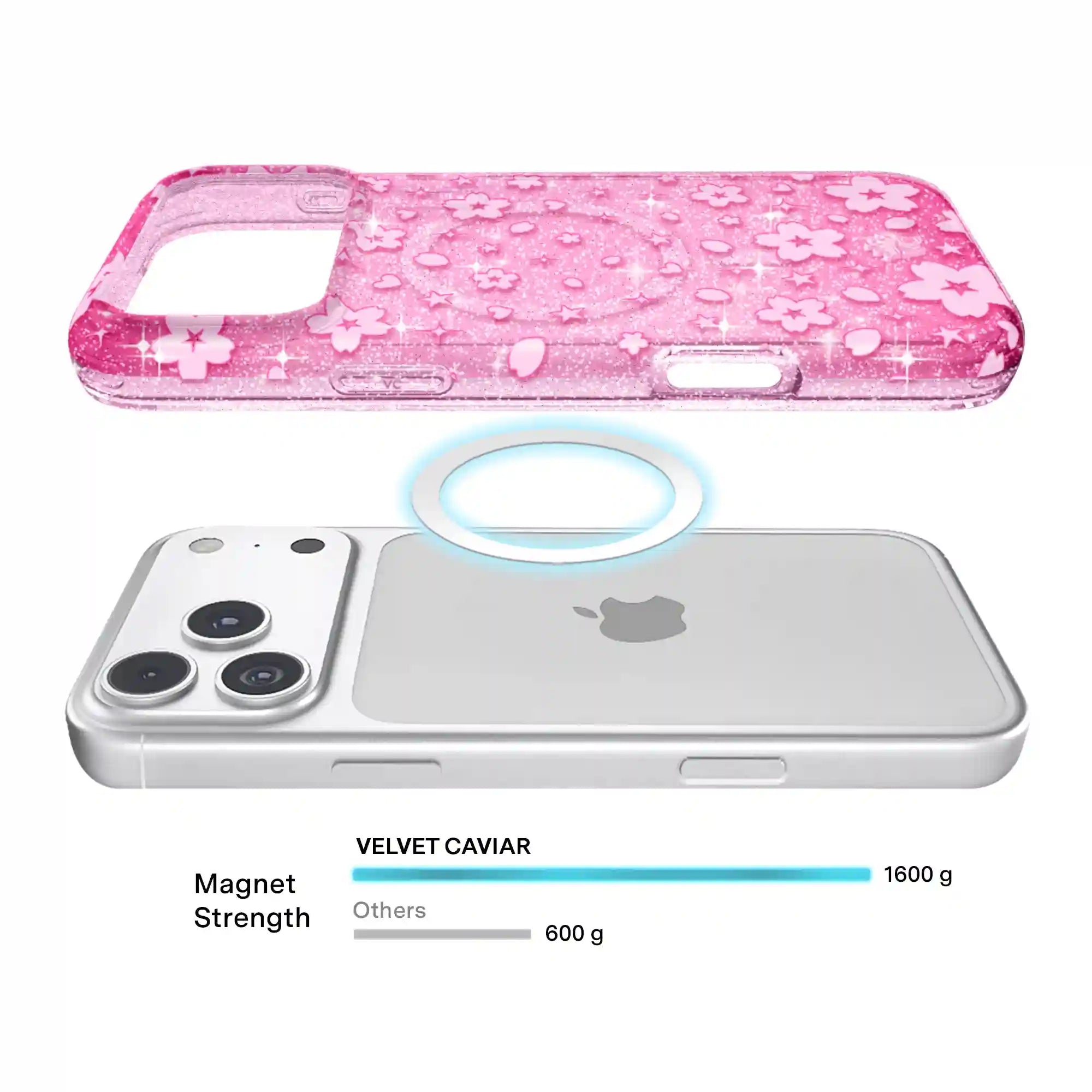 Cherry Blossom Glitter iPhone Case