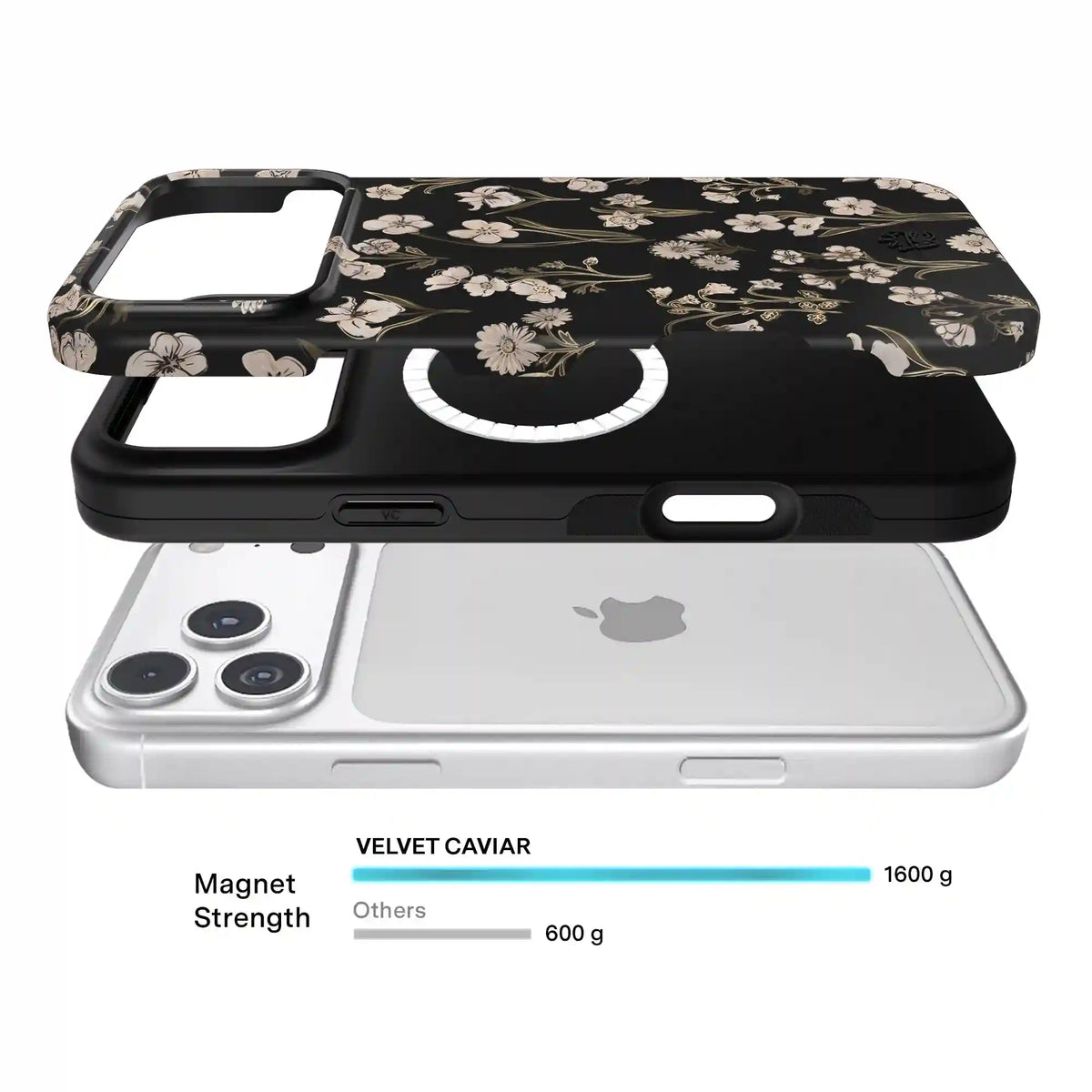 Nightbloom Gold Chrome Floral iPhone Case