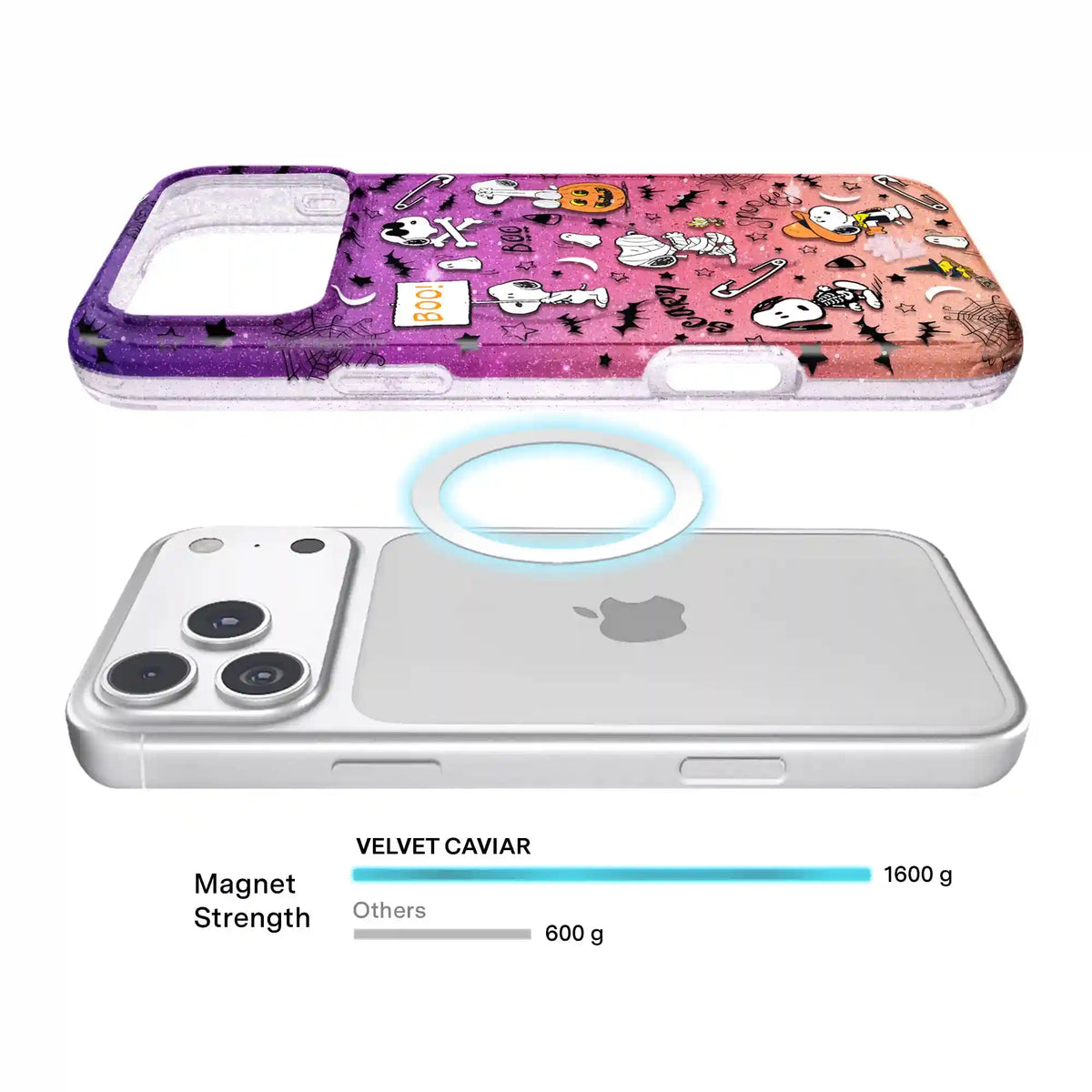 Snoopy Spooky Glitter iPhone Case