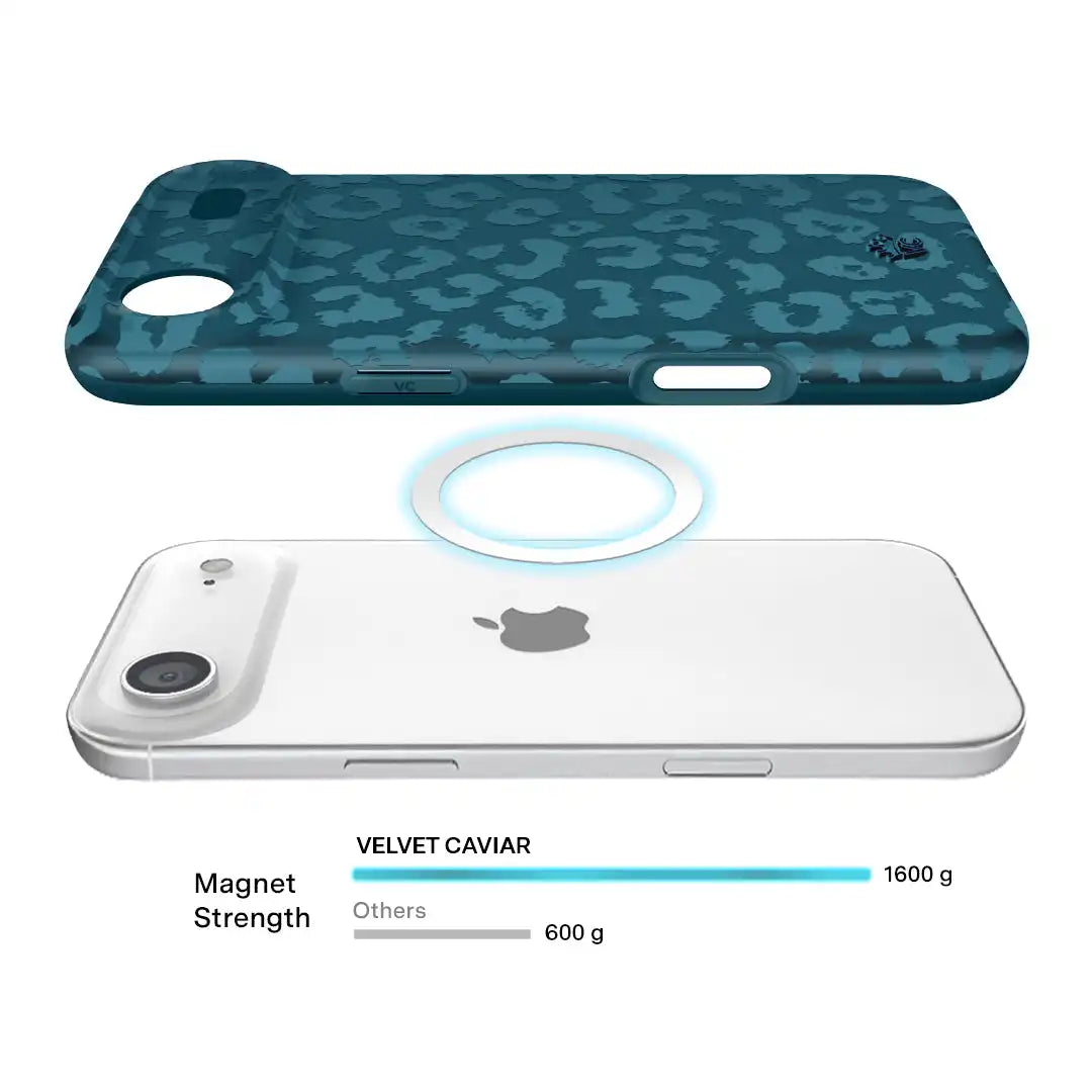Metallic Navy Leopard iPhone Case