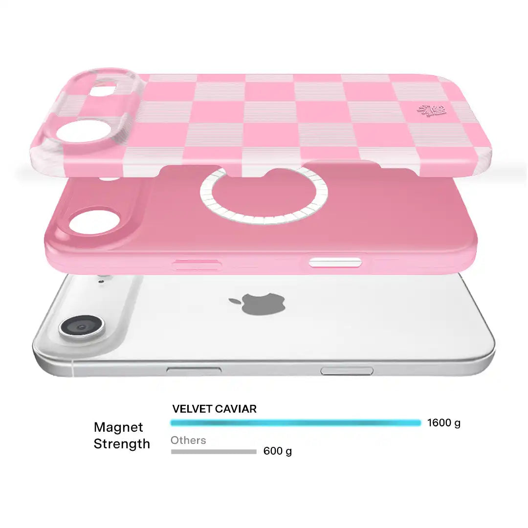 Pink Vibe Checkered iPhone Case