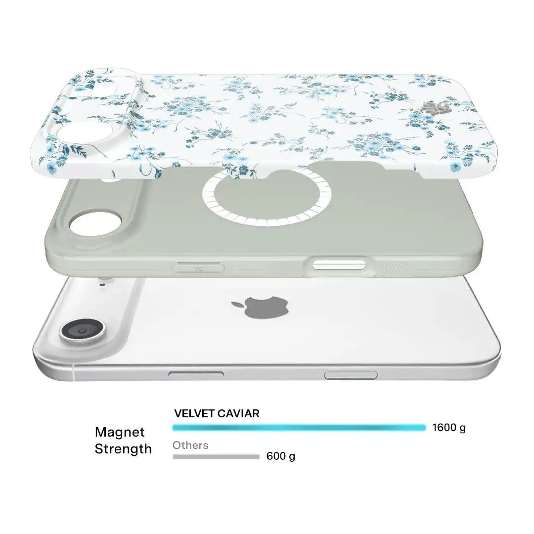French Blue Floral iPhone Case