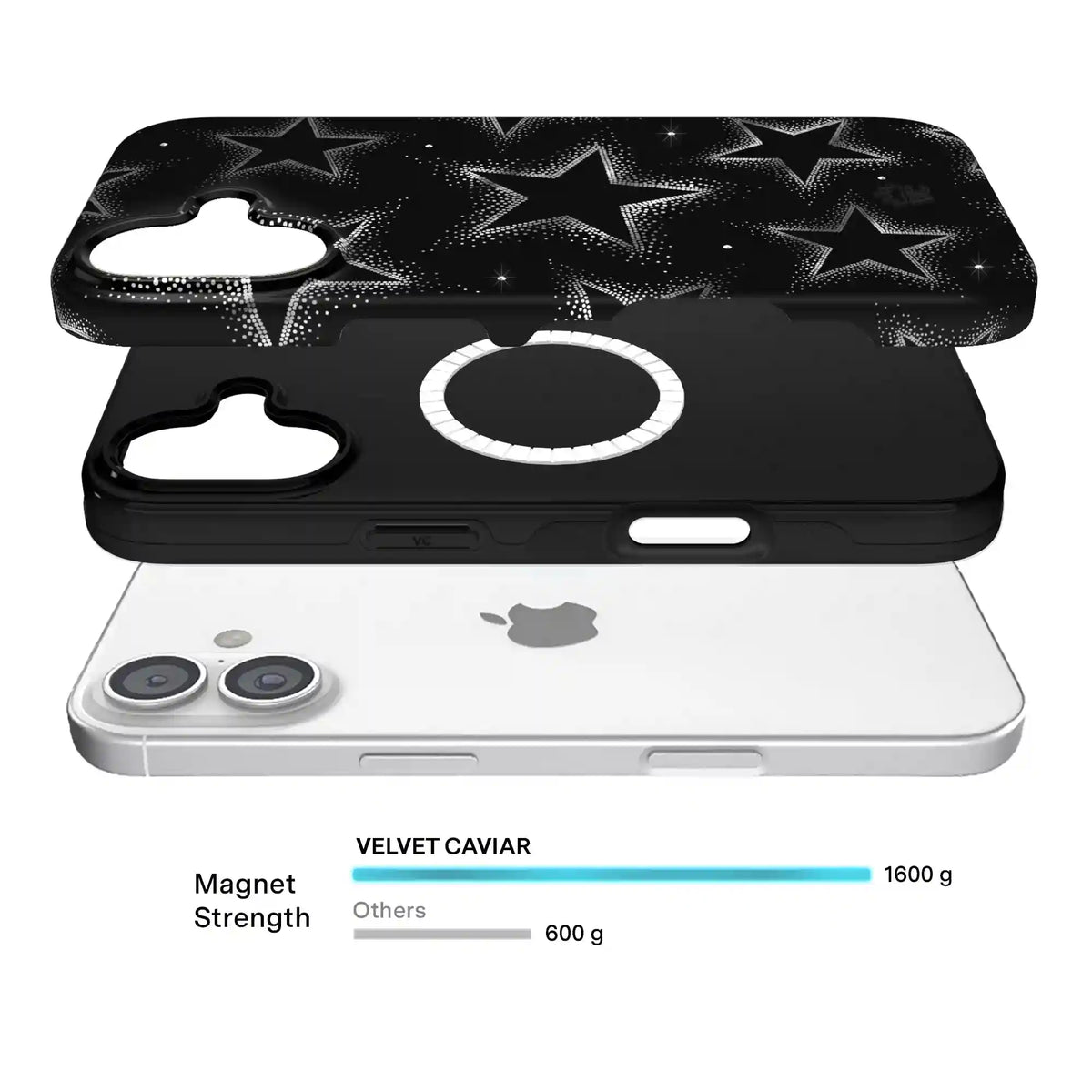 Crystal Chrome Stars iPhone Case