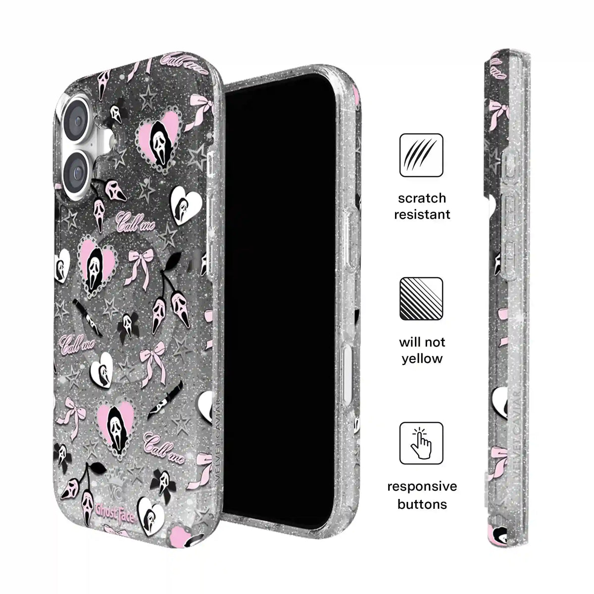 Ghost Face Goth Glitter iPhone Case