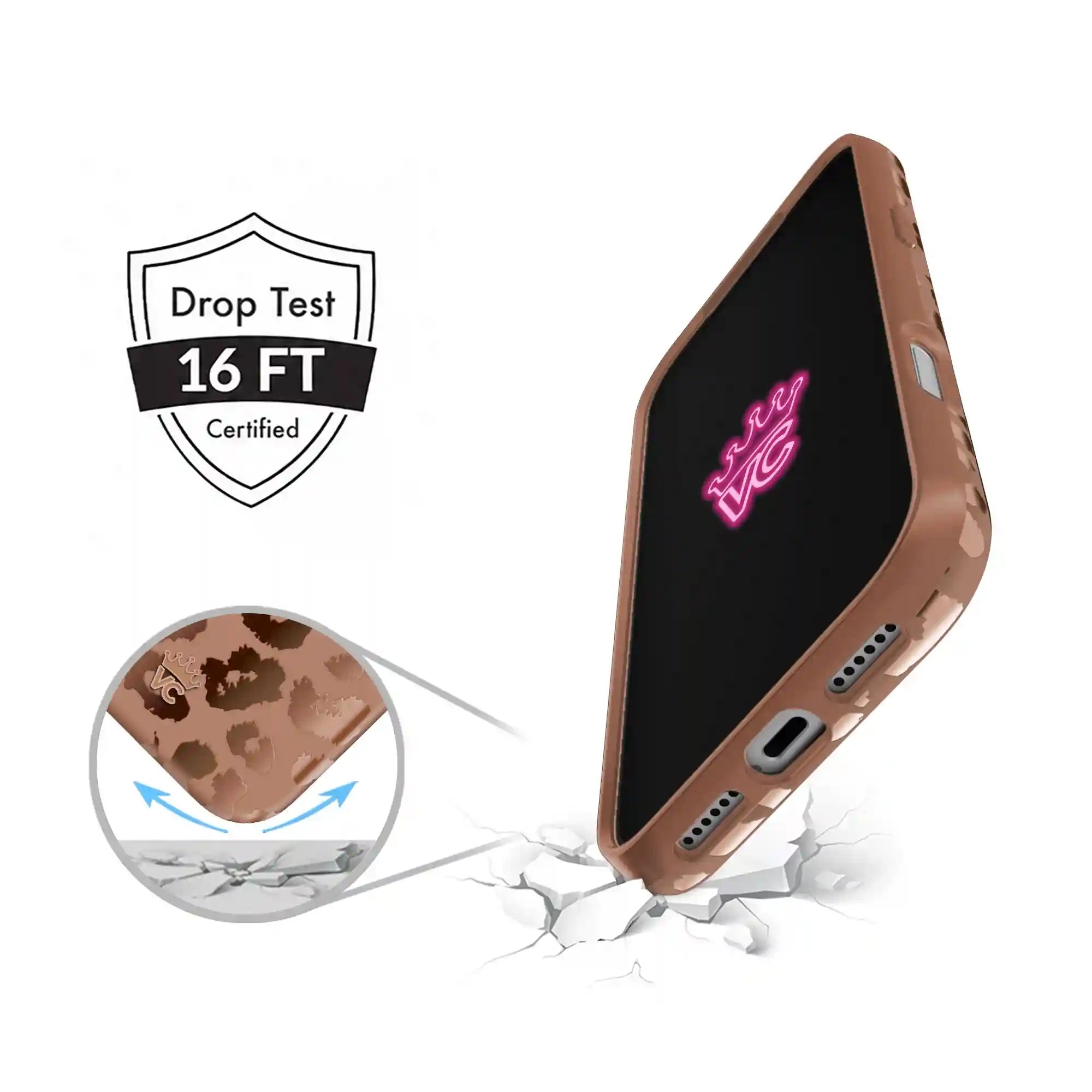 Bronze Chrome Leopard iPhone Case