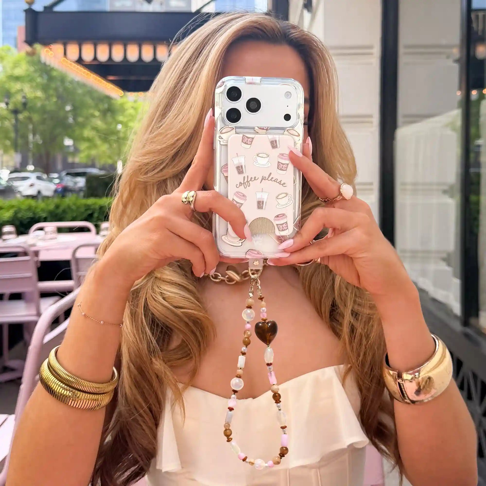Espresso Stone Phone Charm