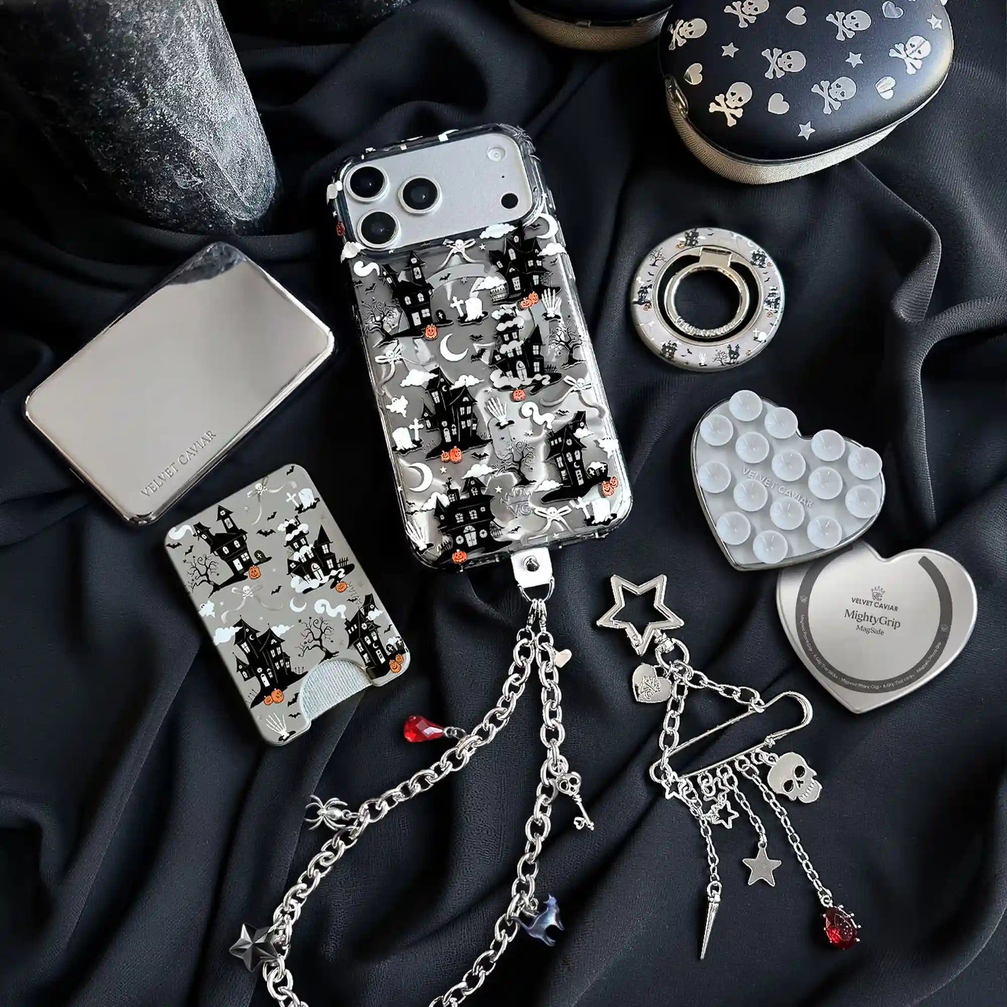 Silver Chrome Heart MagSafe MightyGrip
