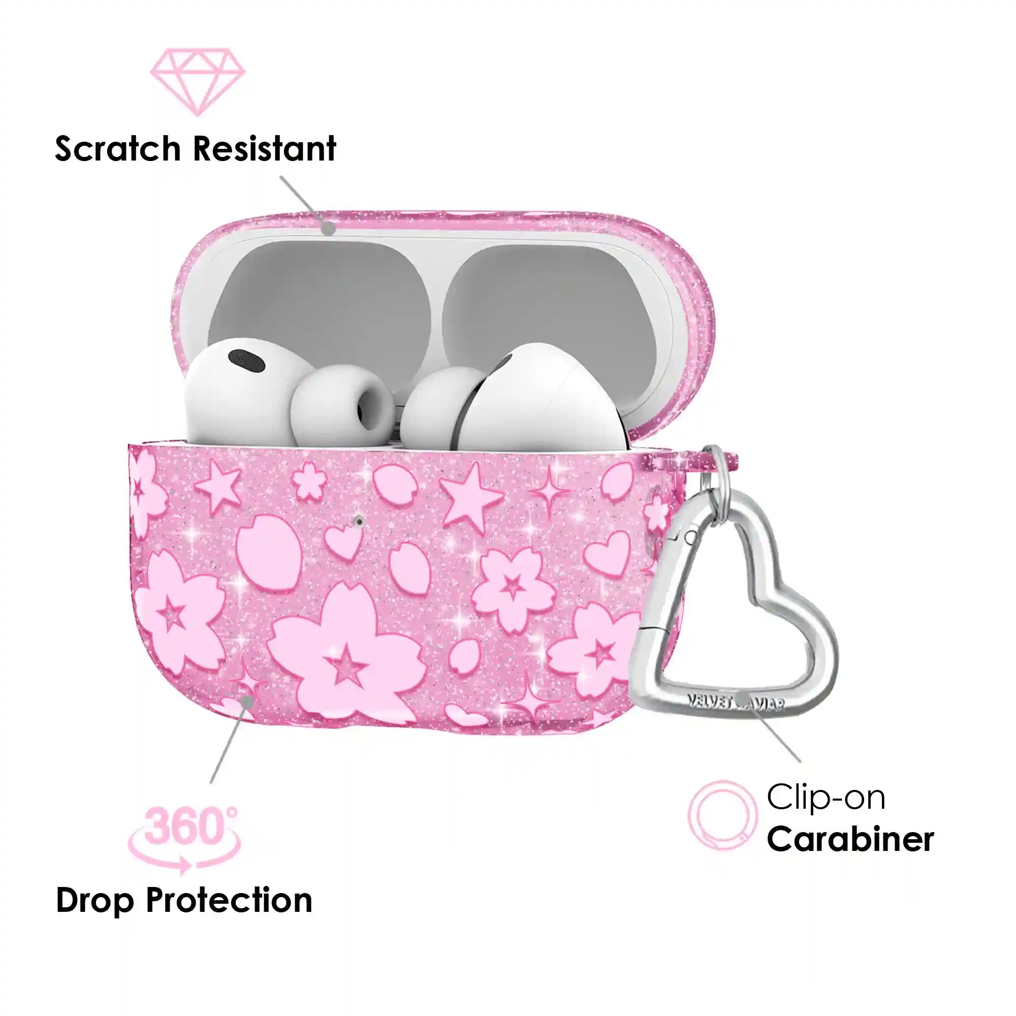 Cherry Blossom Glitter AirPod Case