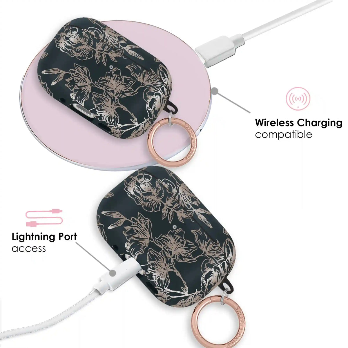 Floral Chrome Airpods Case