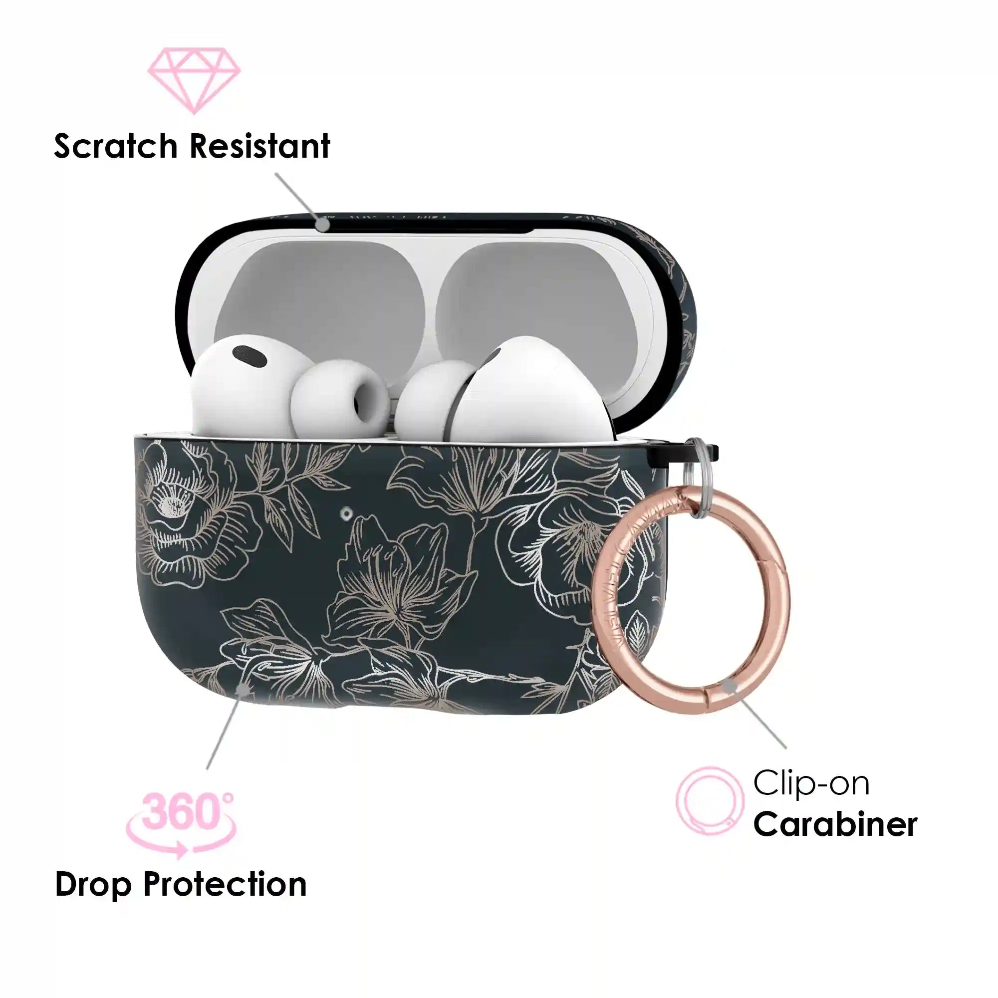 Floral Chrome Airpods Case