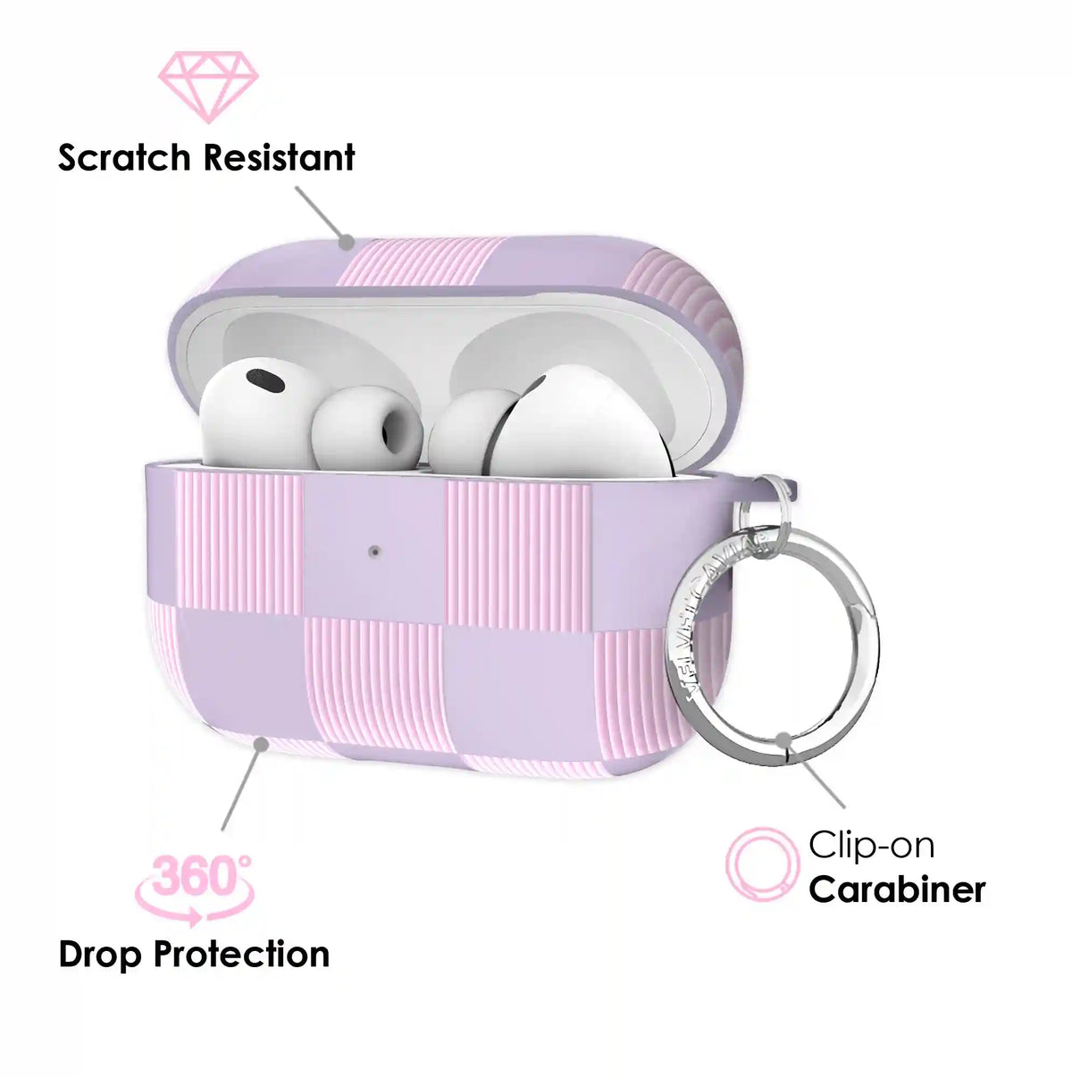 Lilac Vibe Checkered AirPod Case