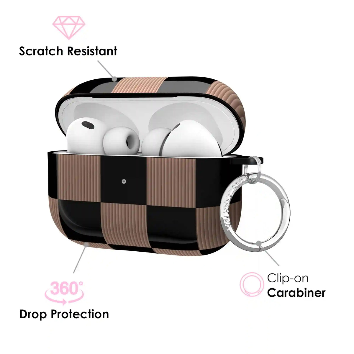 Mocha Vibe Checkered AirPod Case