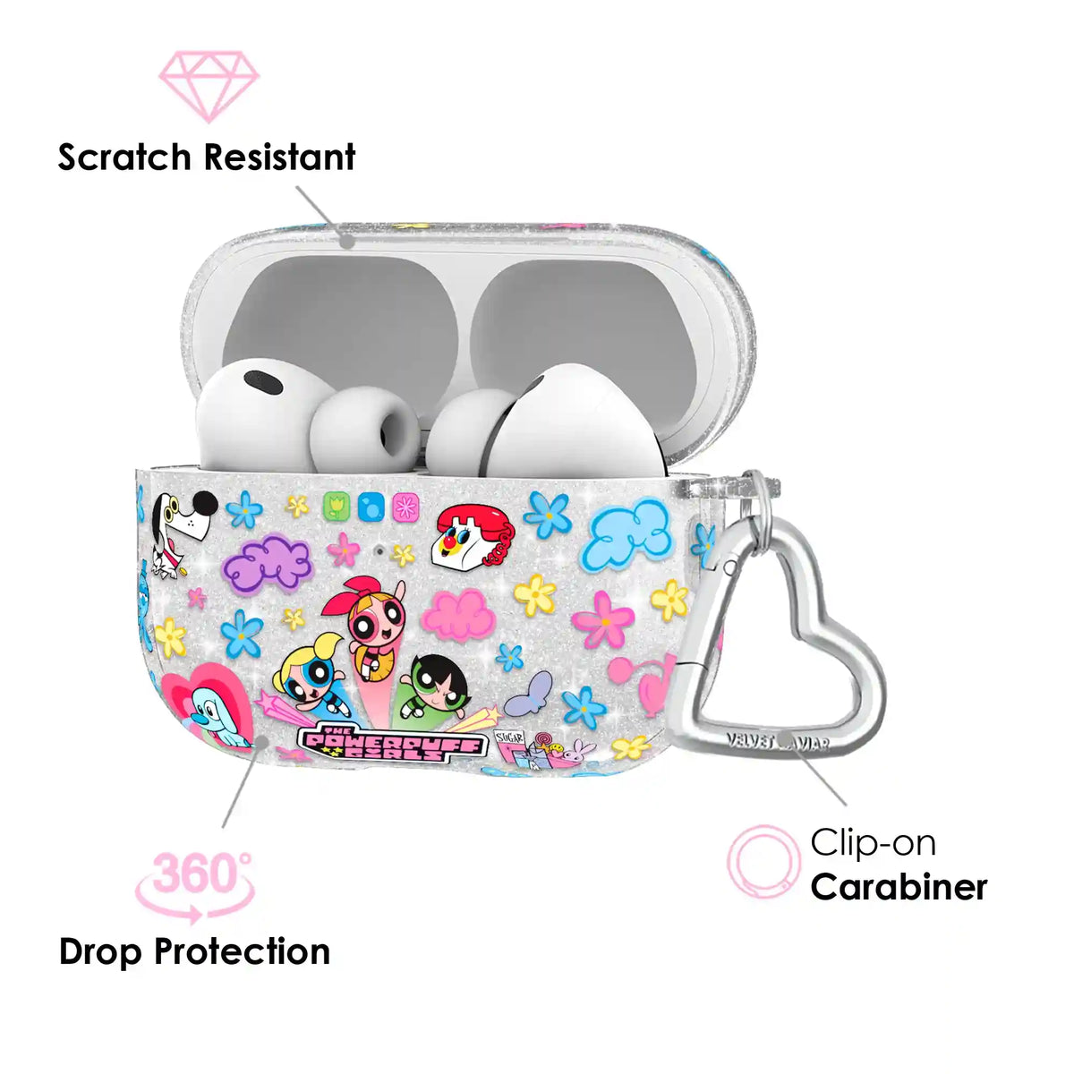 The Powerpuff Girls Girl Power Glitter AirPod Case