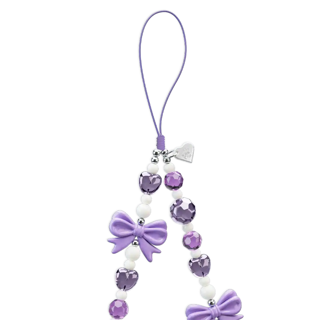 Purple Bows Phone Charm