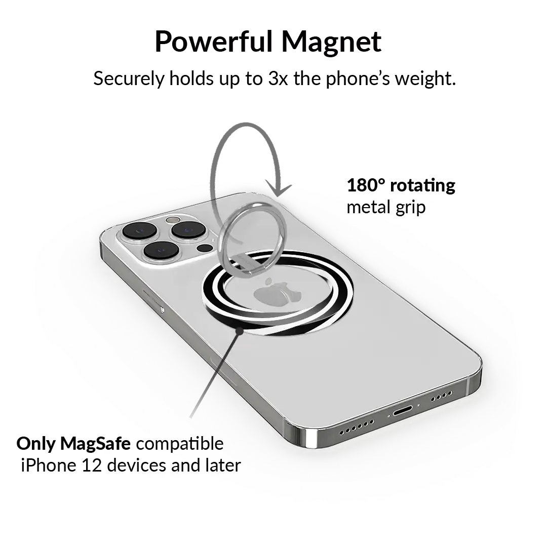 Black & White Swirls MagSafe Grip Ring