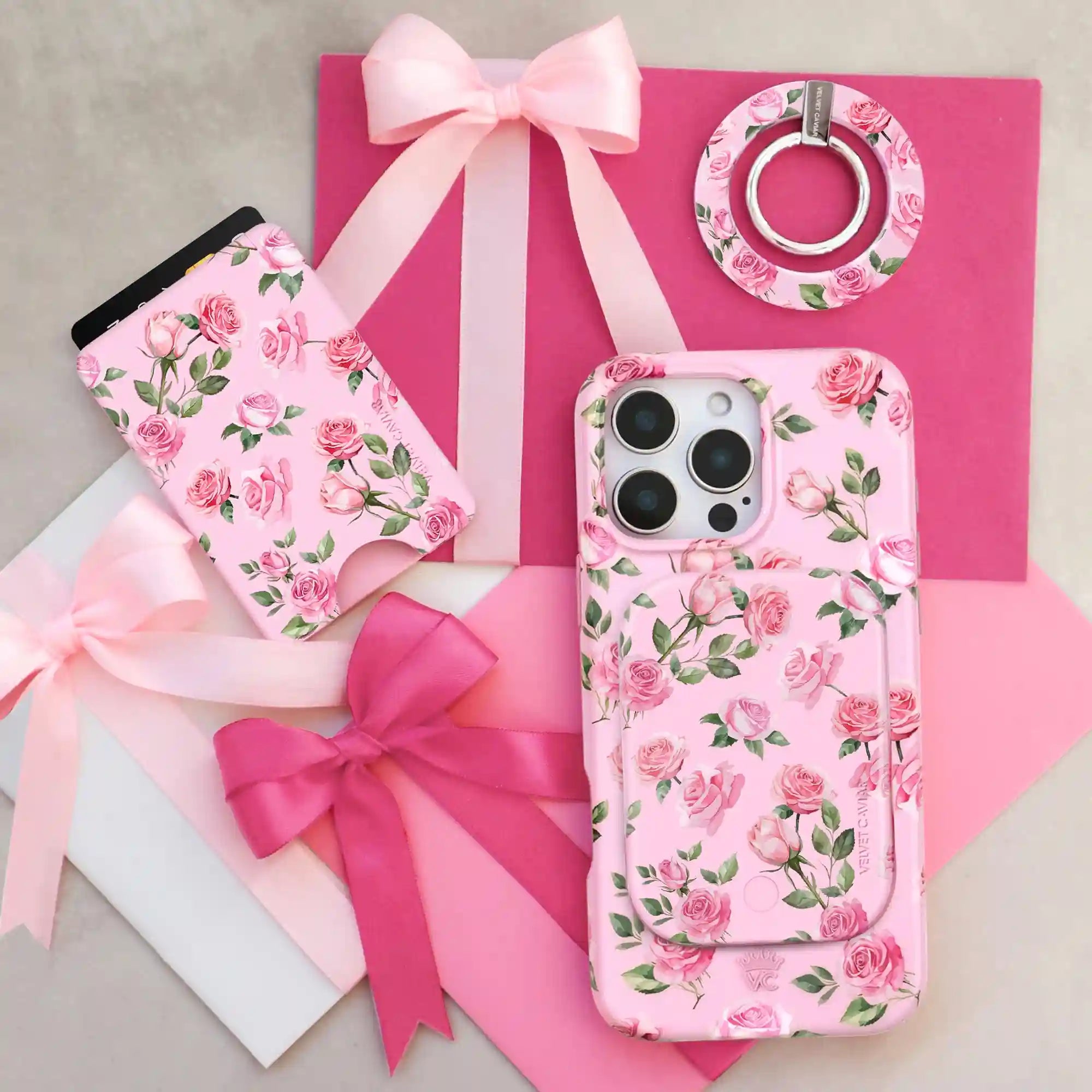 Baby Pink Roses Portable MagSafe Charger Power Pack