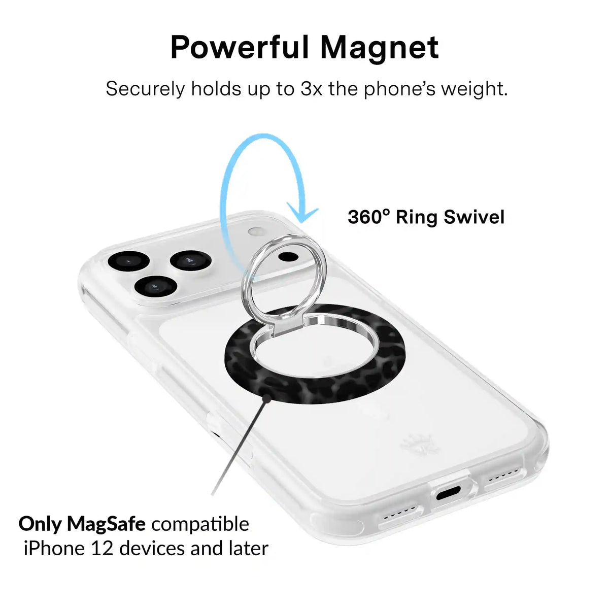 It Girl Black Leopard MagSafe Grip Ring