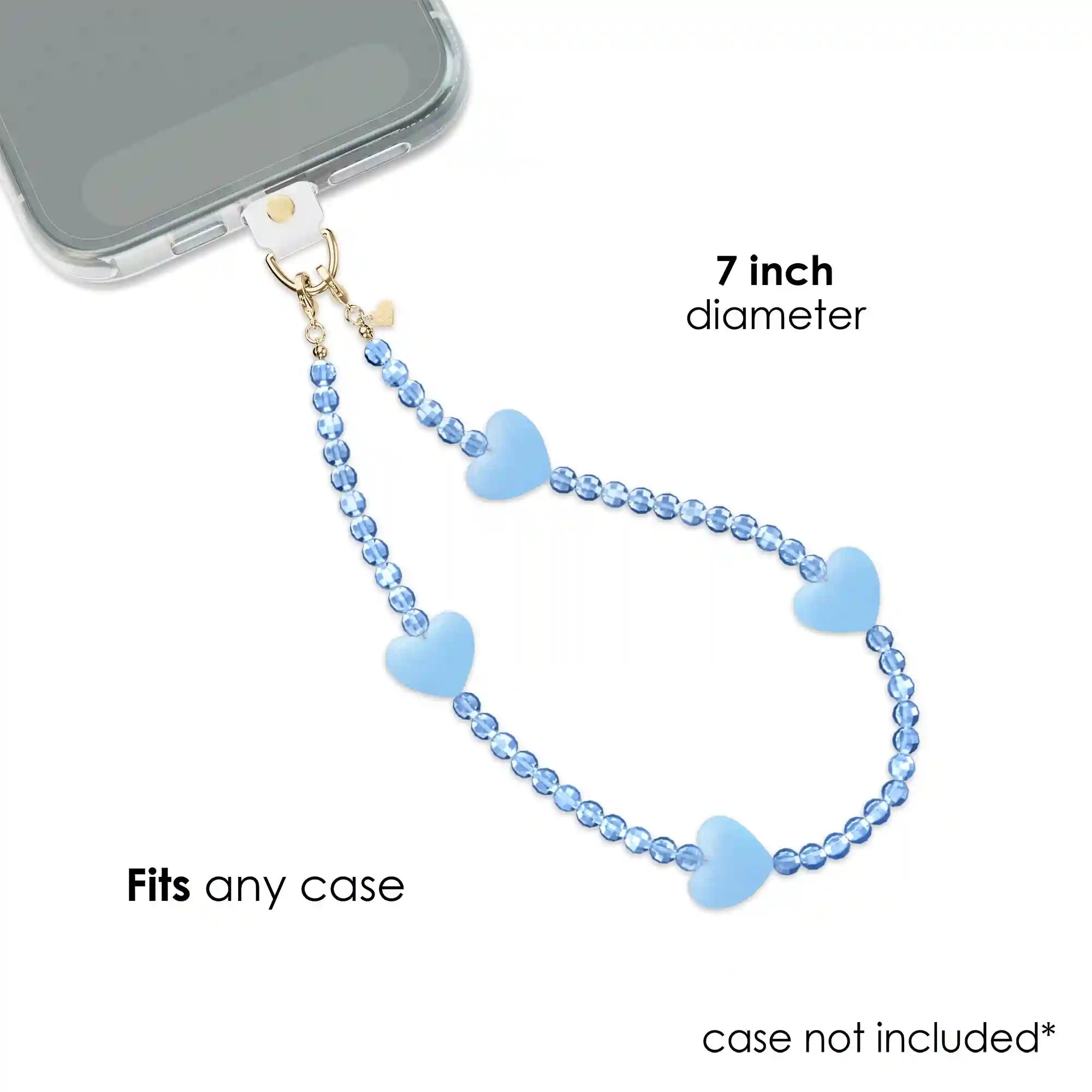 Blue Heart Phone Charm