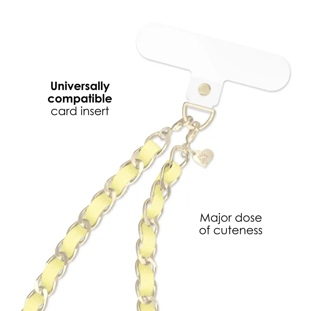 Butter Yellow Leather Chain Phone Charm