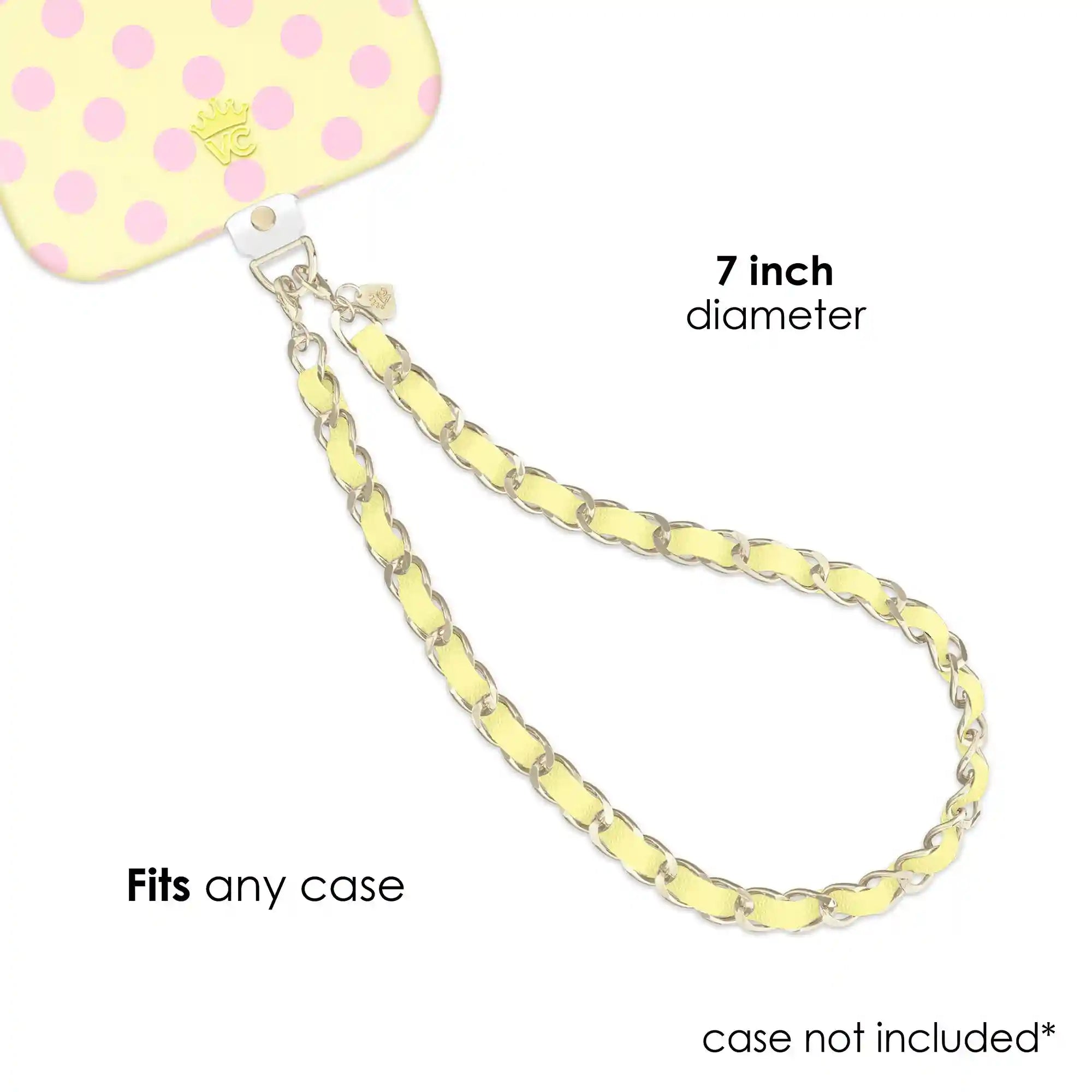 Butter Yellow Leather Chain Phone Charm