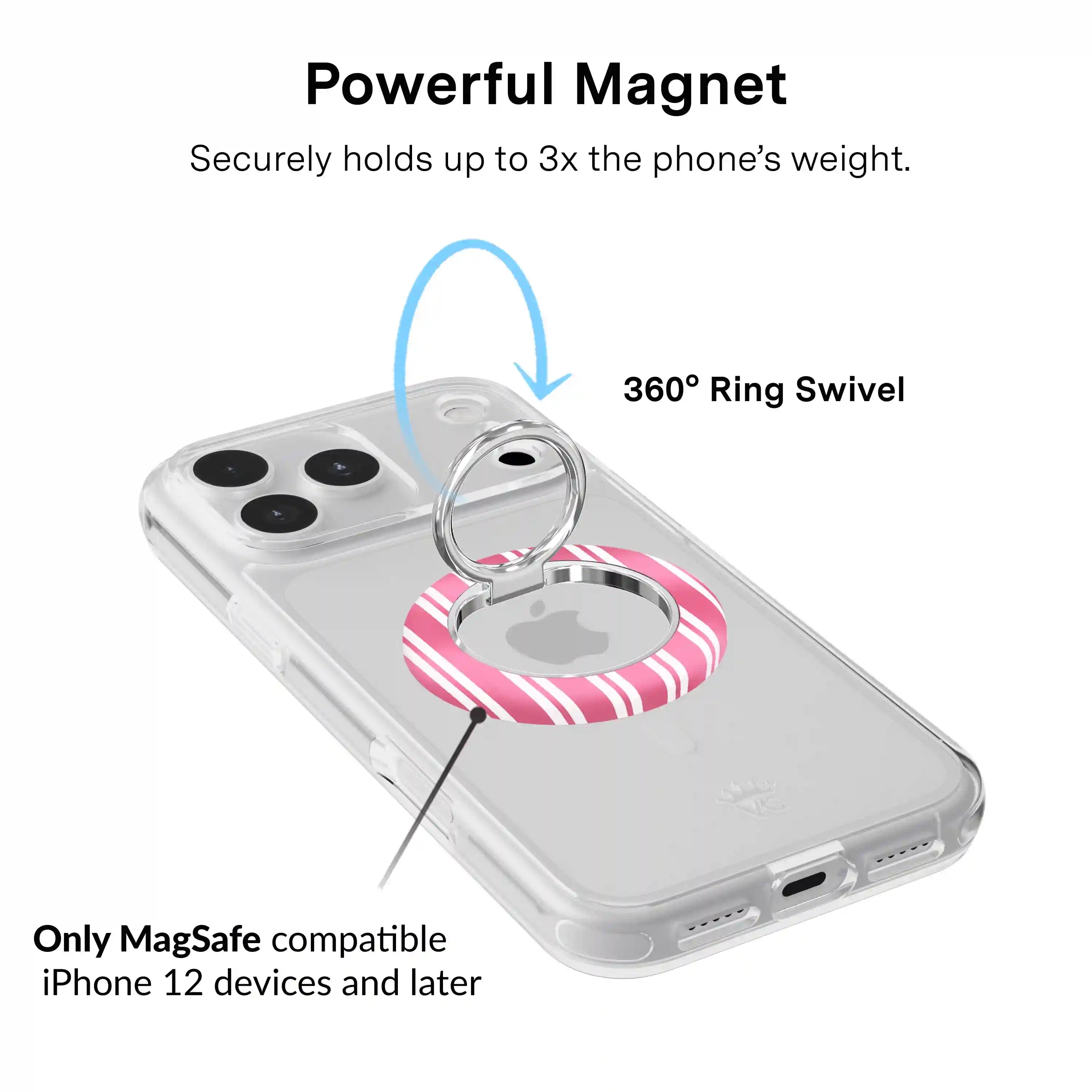 Candy Cane Stripes MagSafe Grip Ring