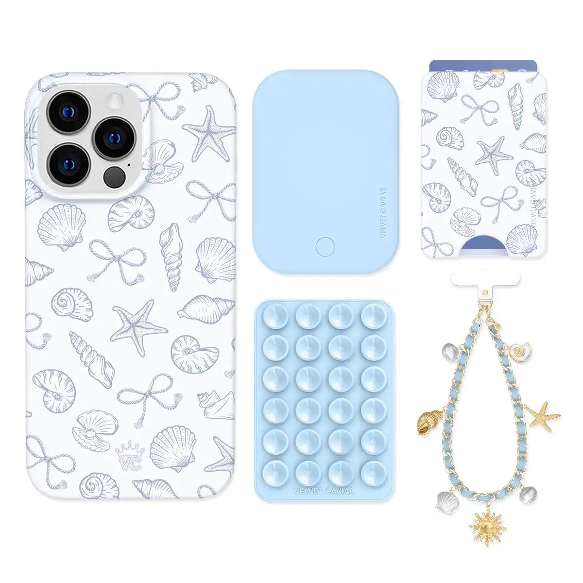Coastal Seashells iPhone Bundle Set - Wallet