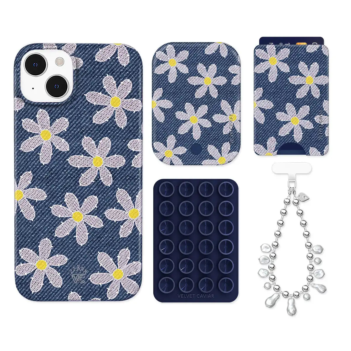 Denim Daisy iPhone Bundle Set - Wallet