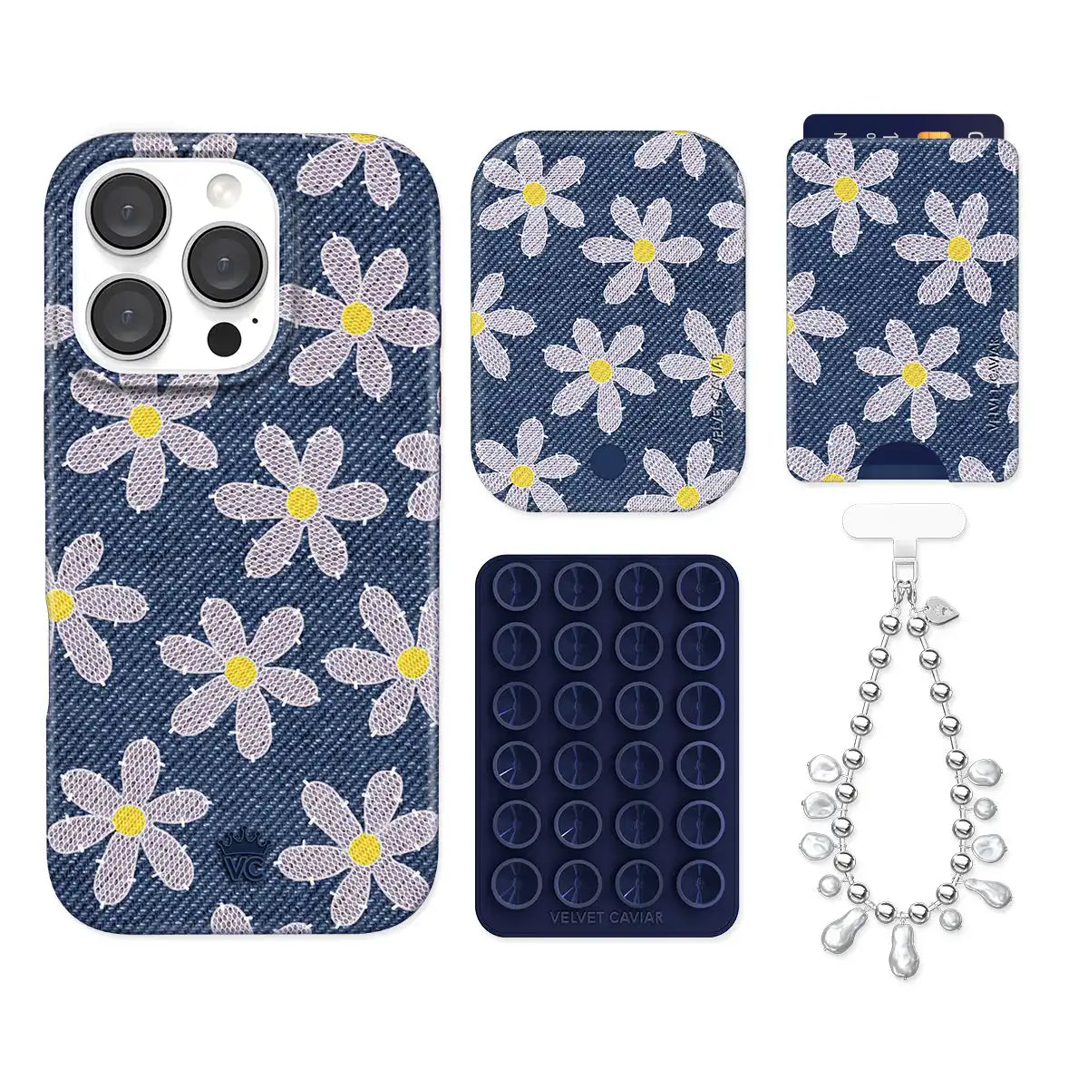 Denim Daisy iPhone Bundle Set - Wallet