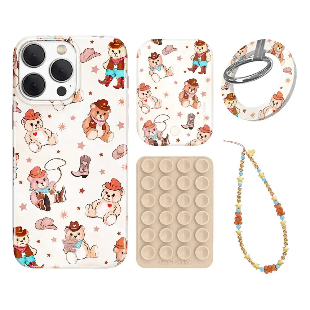 Cowboy Teddy iPhone Bundle Set - Grip