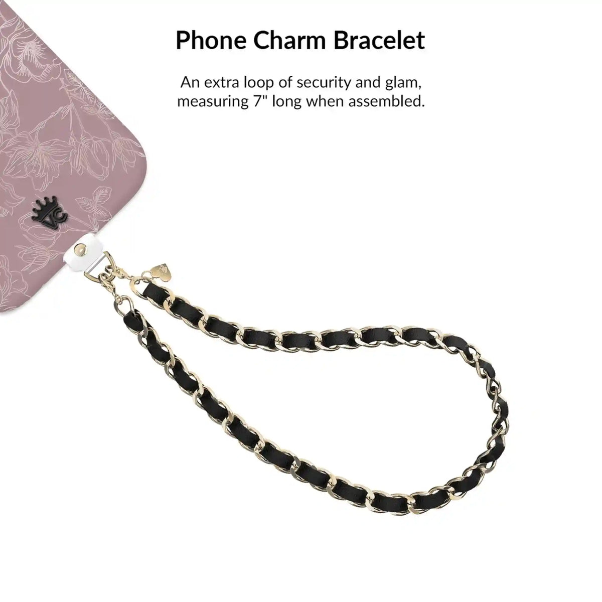 Dusty Rose Chrome Floral iPhone Bundle Set