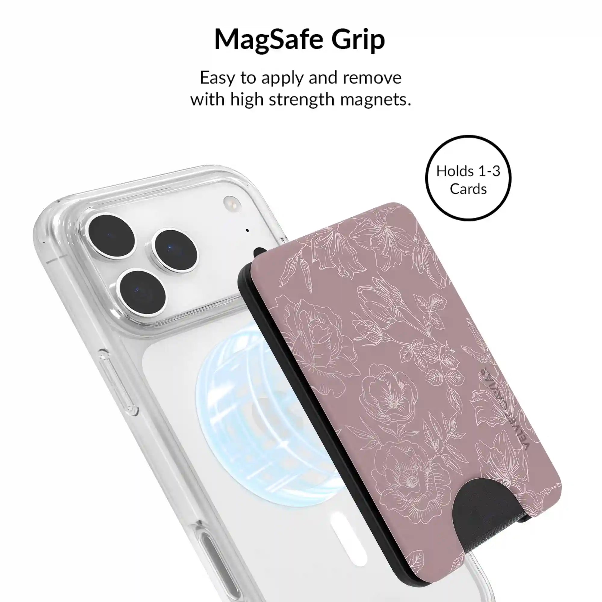 Dusty Rose Chrome Floral iPhone Bundle Set