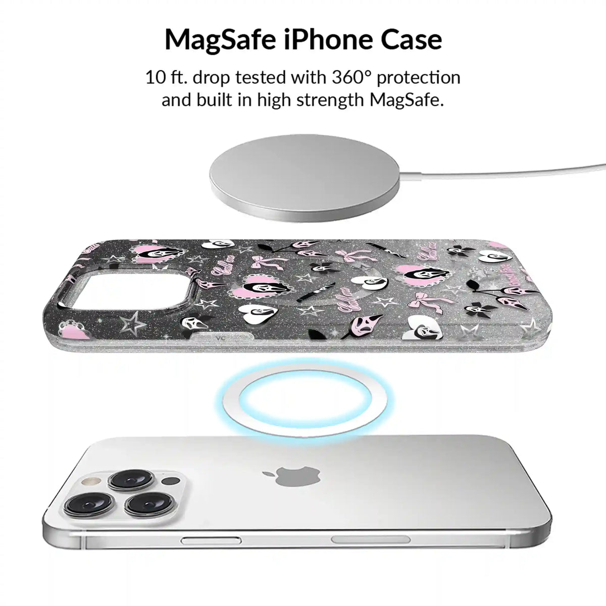 Ghost Face Goth Glitter iPhone Bundle Set