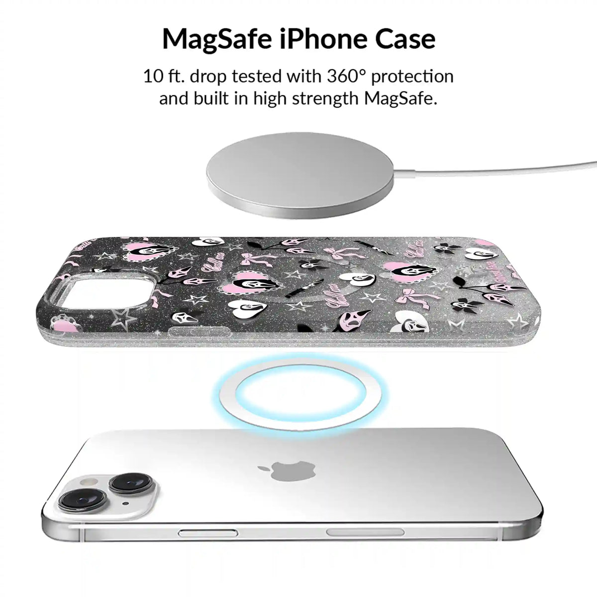 Ghost Face Goth Glitter iPhone Bundle Set