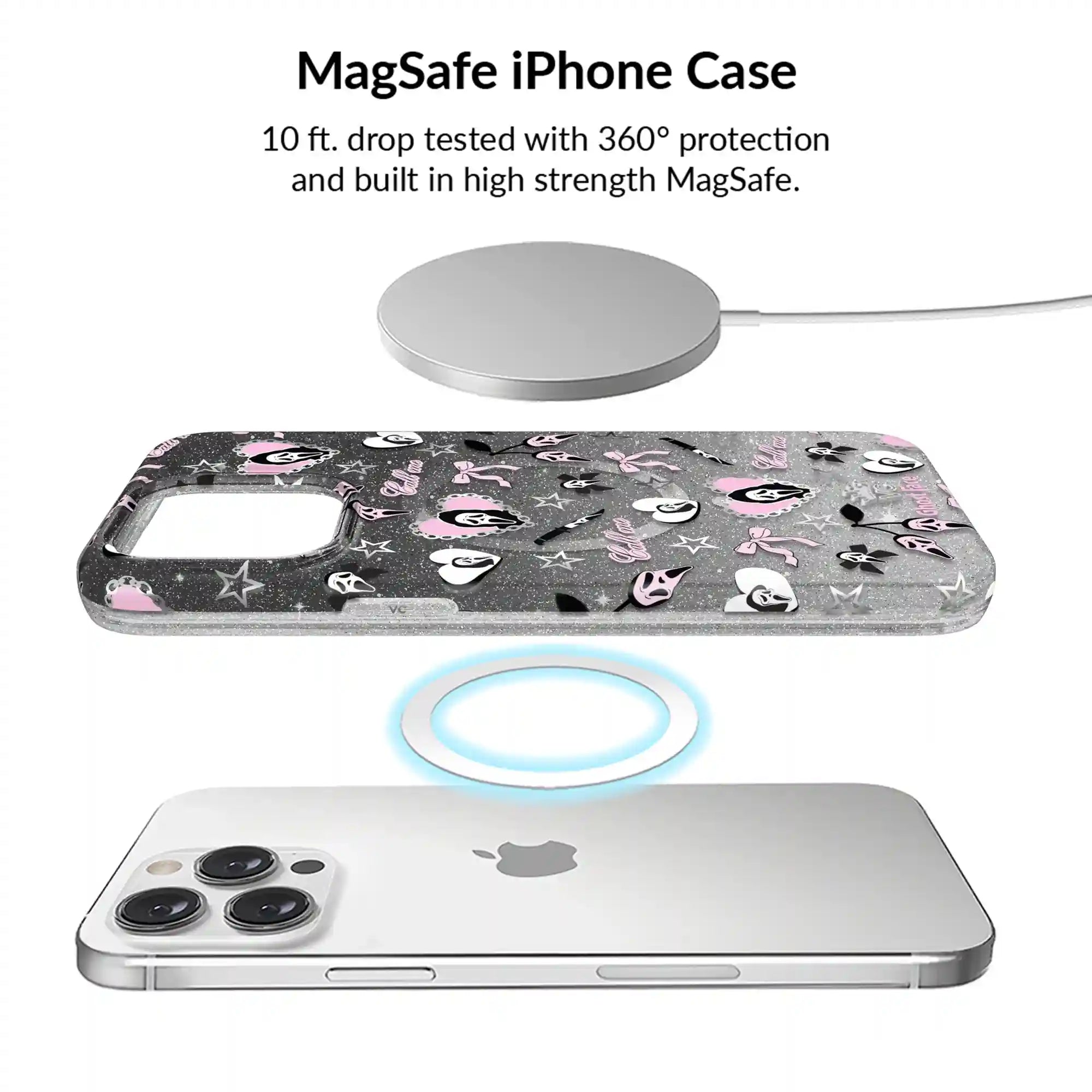 Ghost Face Goth Glitter iPhone Bundle Set