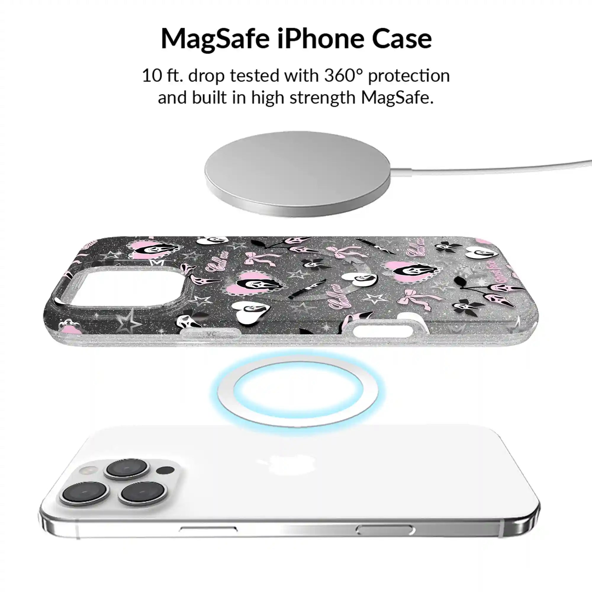 Ghost Face Goth Glitter iPhone Bundle Set