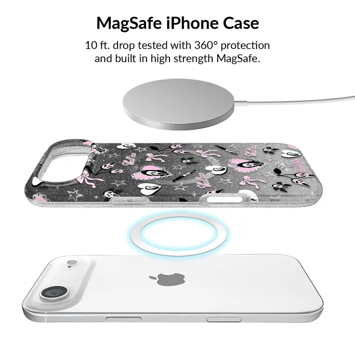 Ghost Face Goth Glitter iPhone Bundle Set
