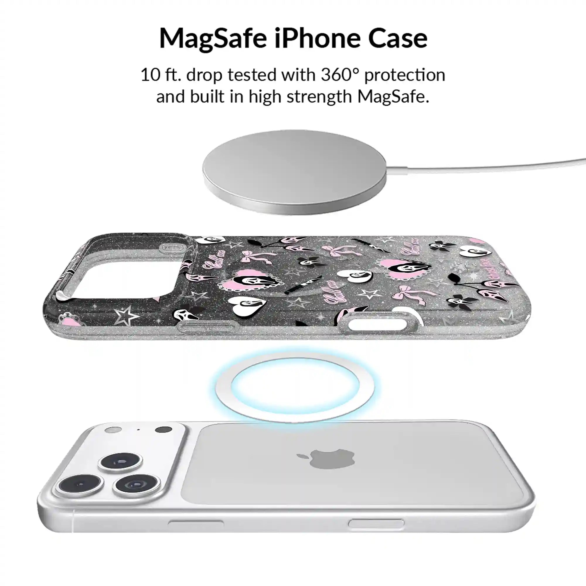 Ghost Face Goth Glitter iPhone Bundle Set