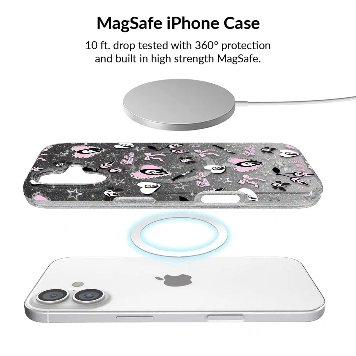 Ghost Face Goth Glitter iPhone Bundle Set