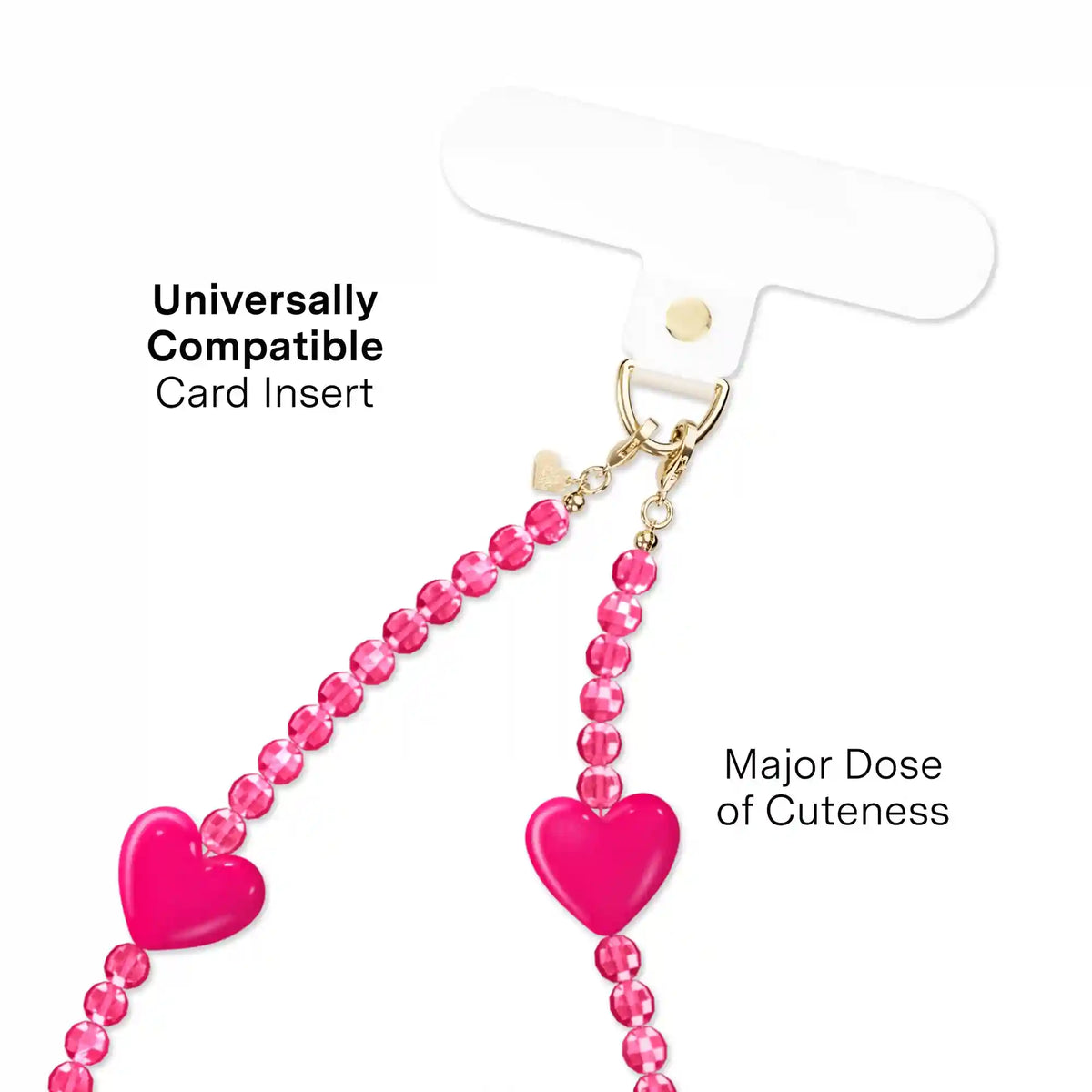 Hot Pink Heart Phone Charm