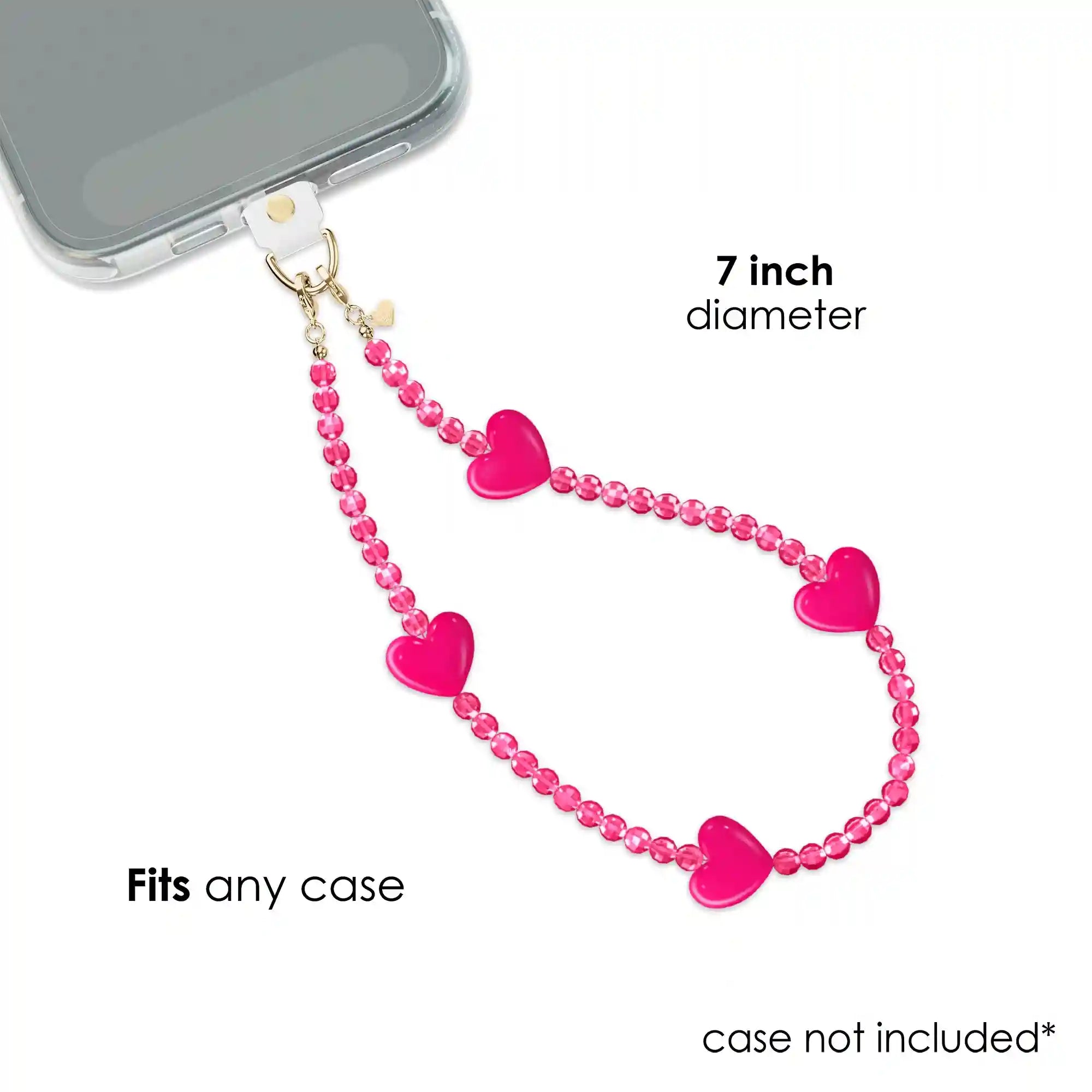 Hot Pink Heart Phone Charm