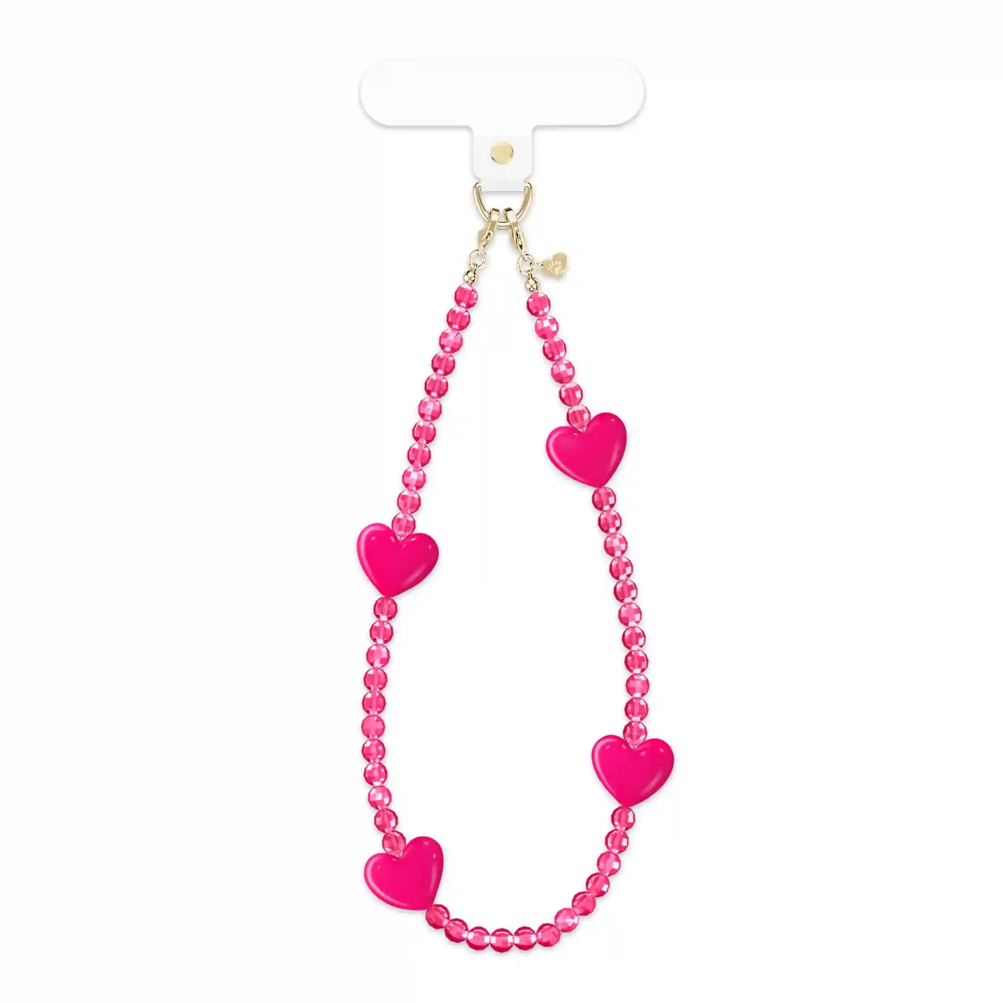 Hot Pink Heart Phone Charm