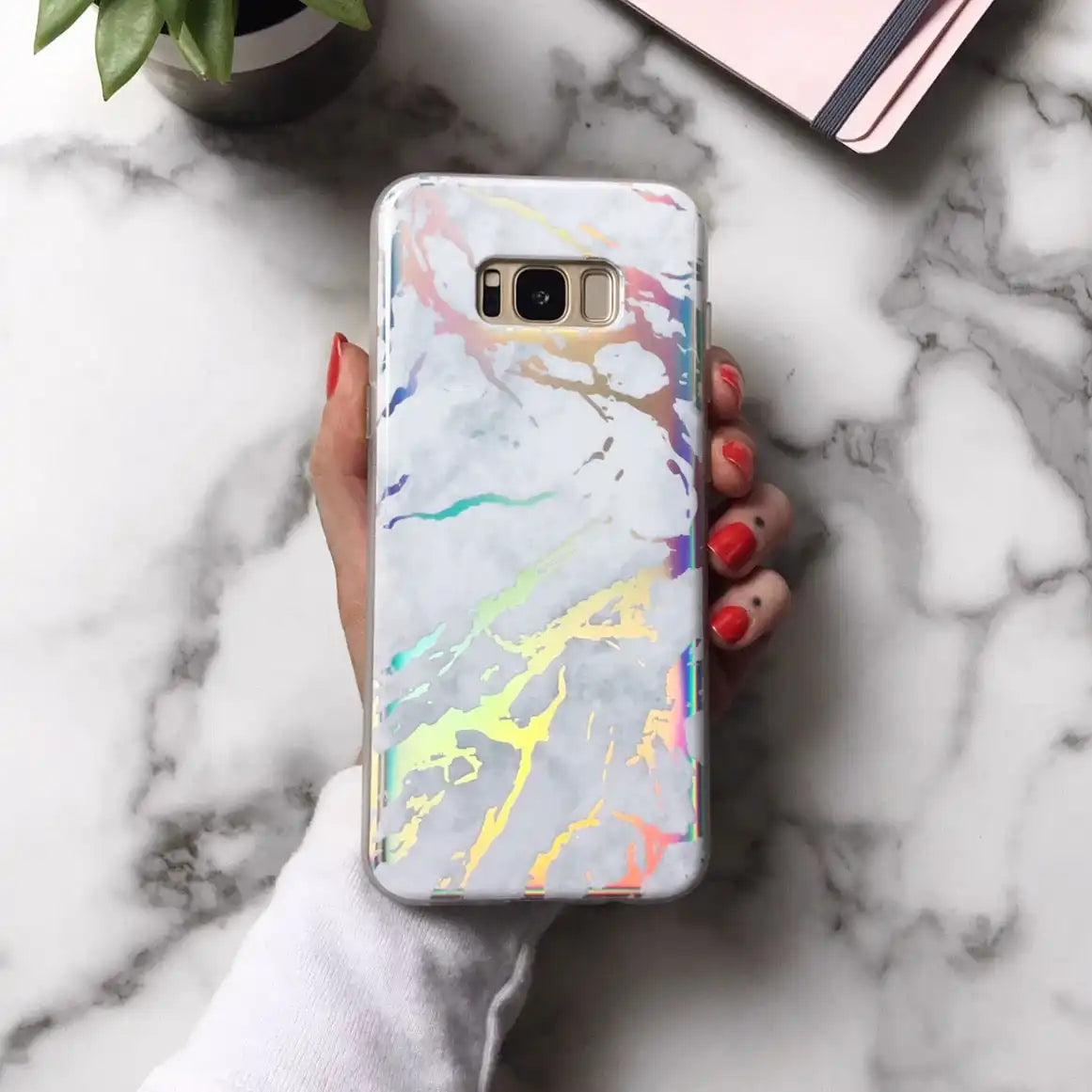 Holo White Marble Samsung Galaxy Case