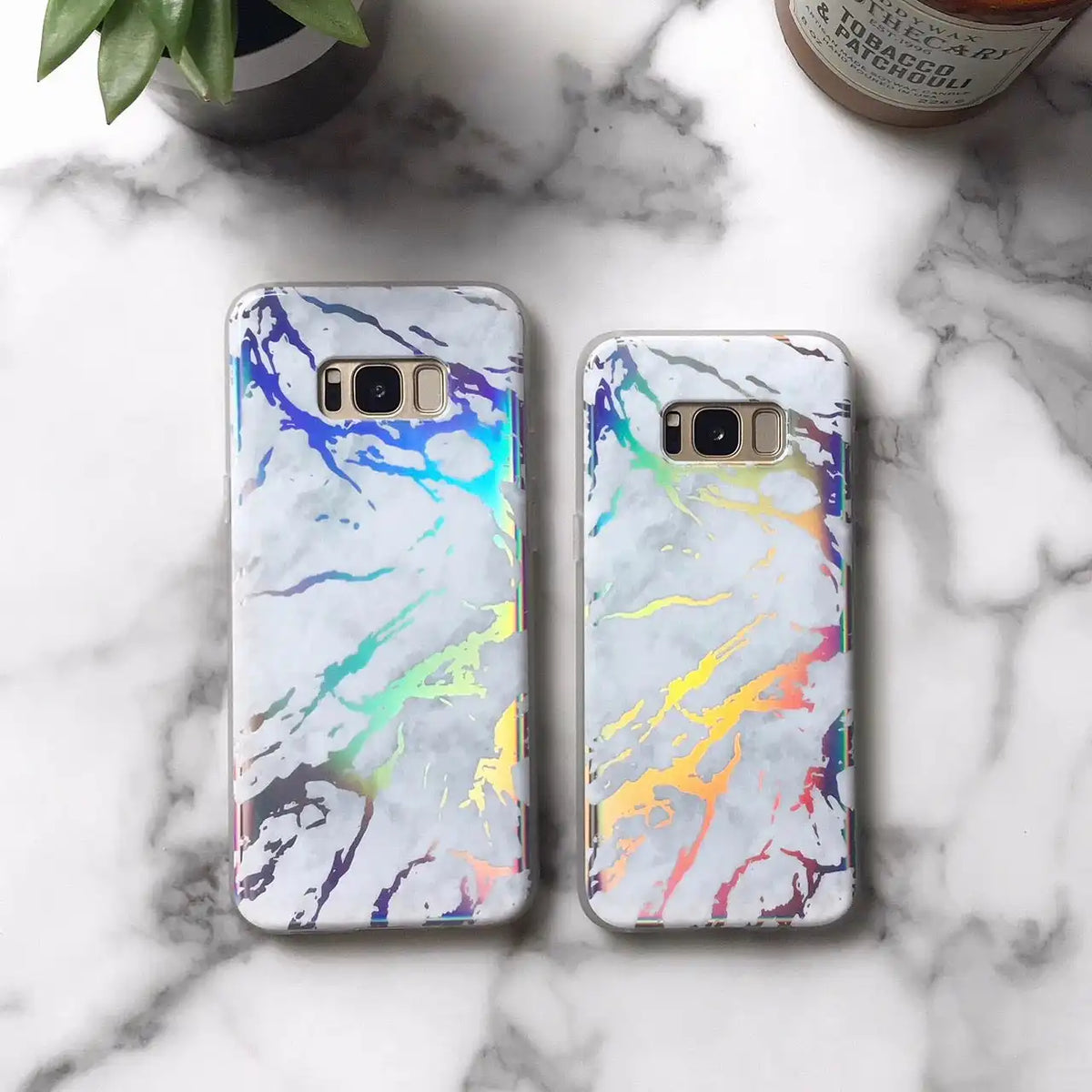 Holo White Marble Samsung Galaxy Case