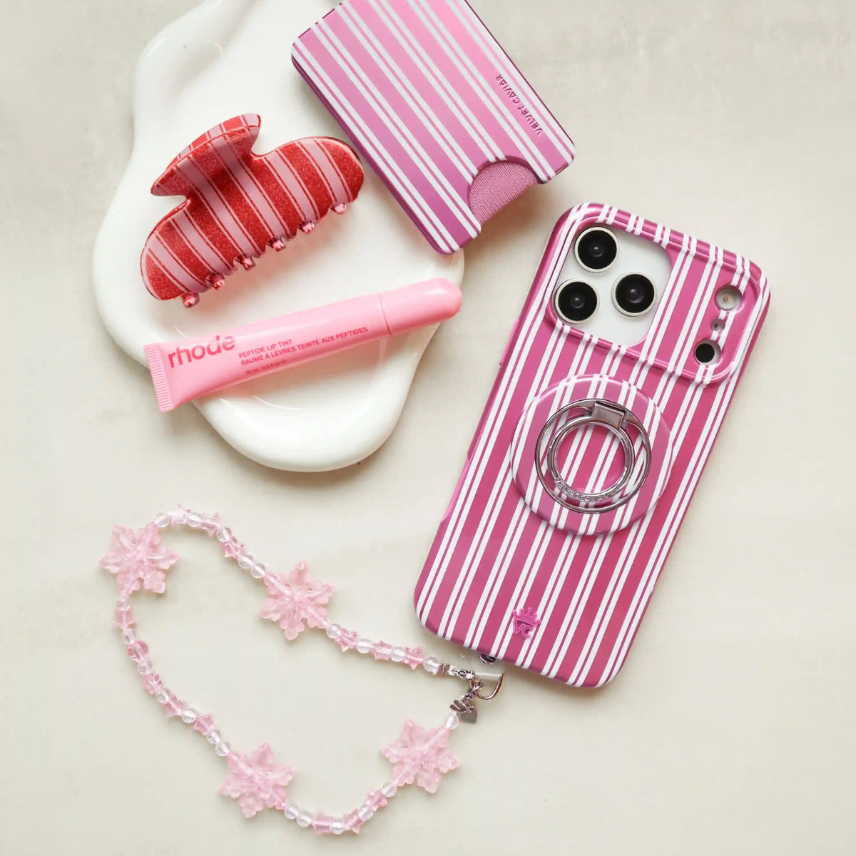 Pink Snowflake Phone Charm