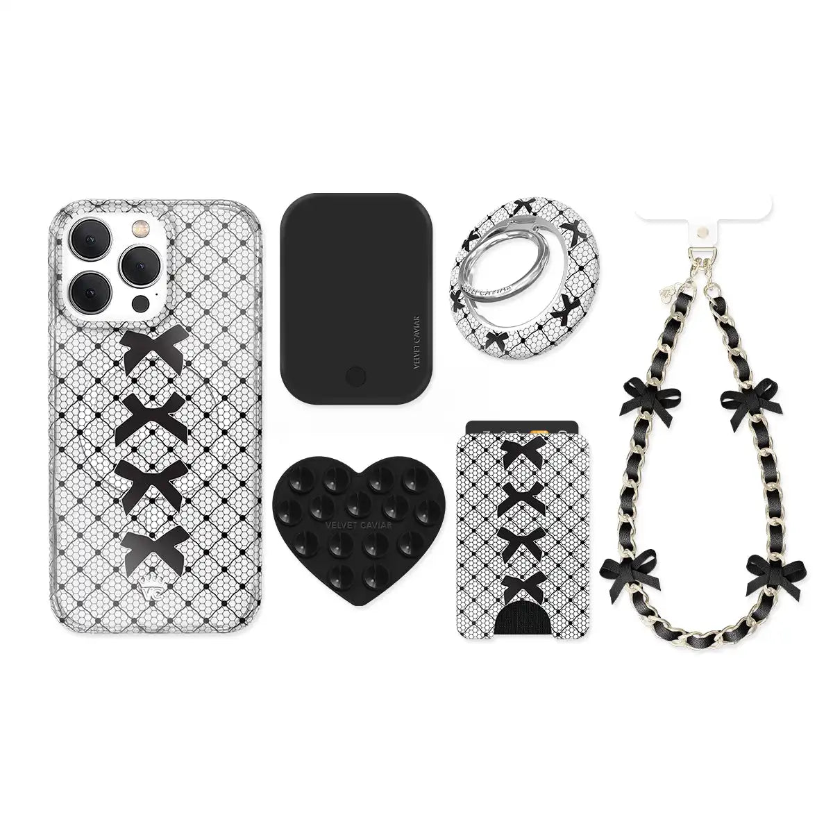 Lacy Black Bows iPhone Bundle Set