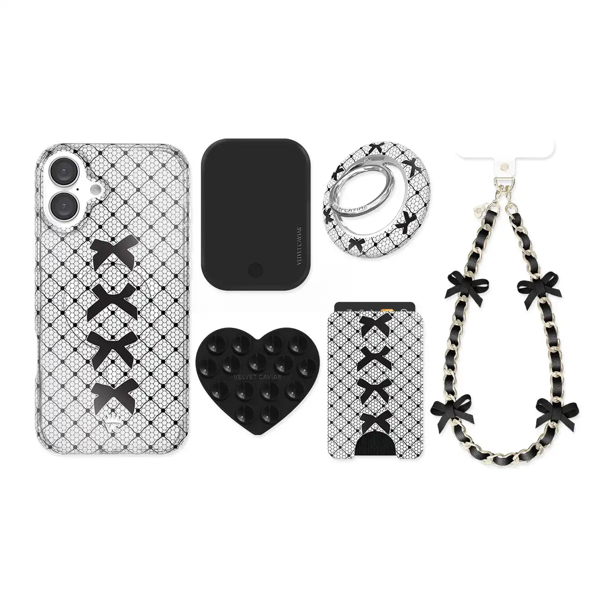 Lacy Black Bows iPhone Bundle Set