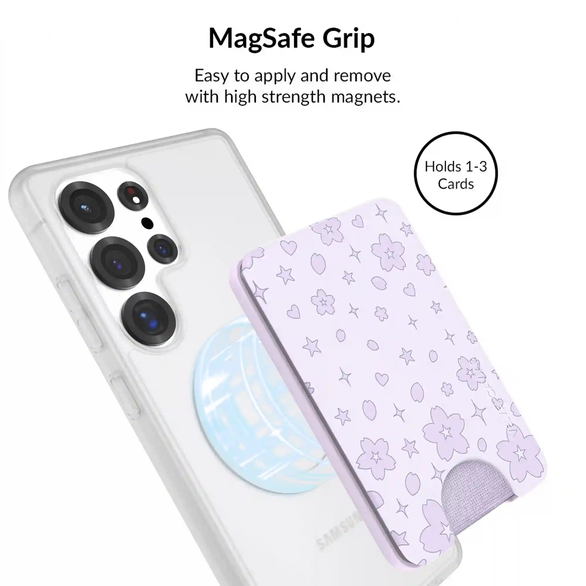 Lavender Cherry Blossom Glitter Samsung Bundle Set