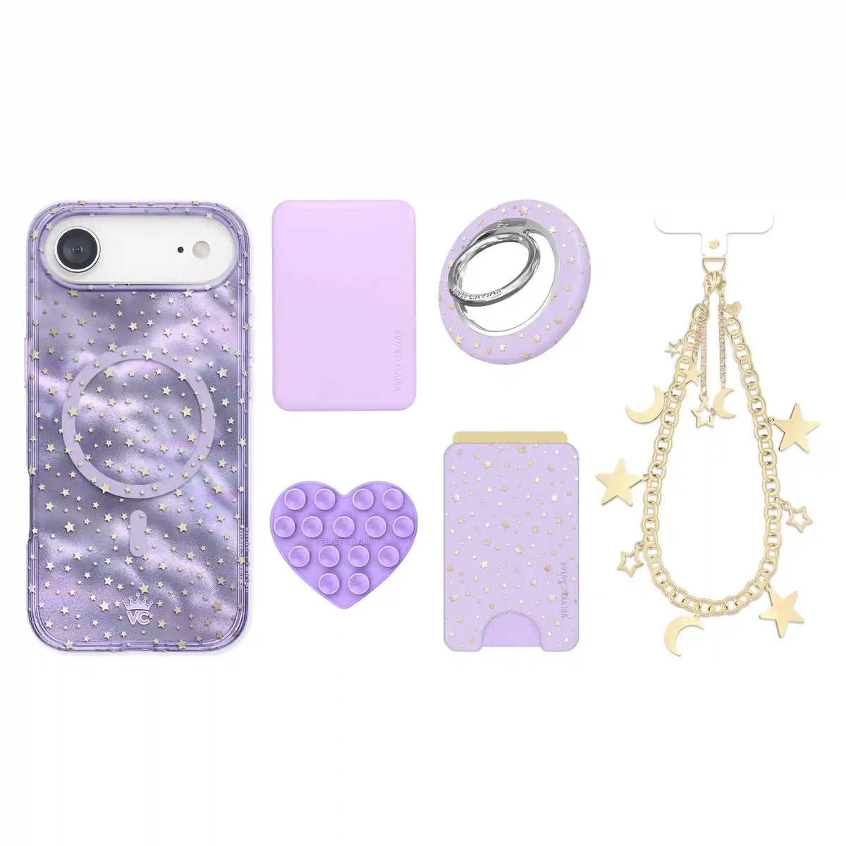 Lilac Celestial Stars iPhone Bundle Set